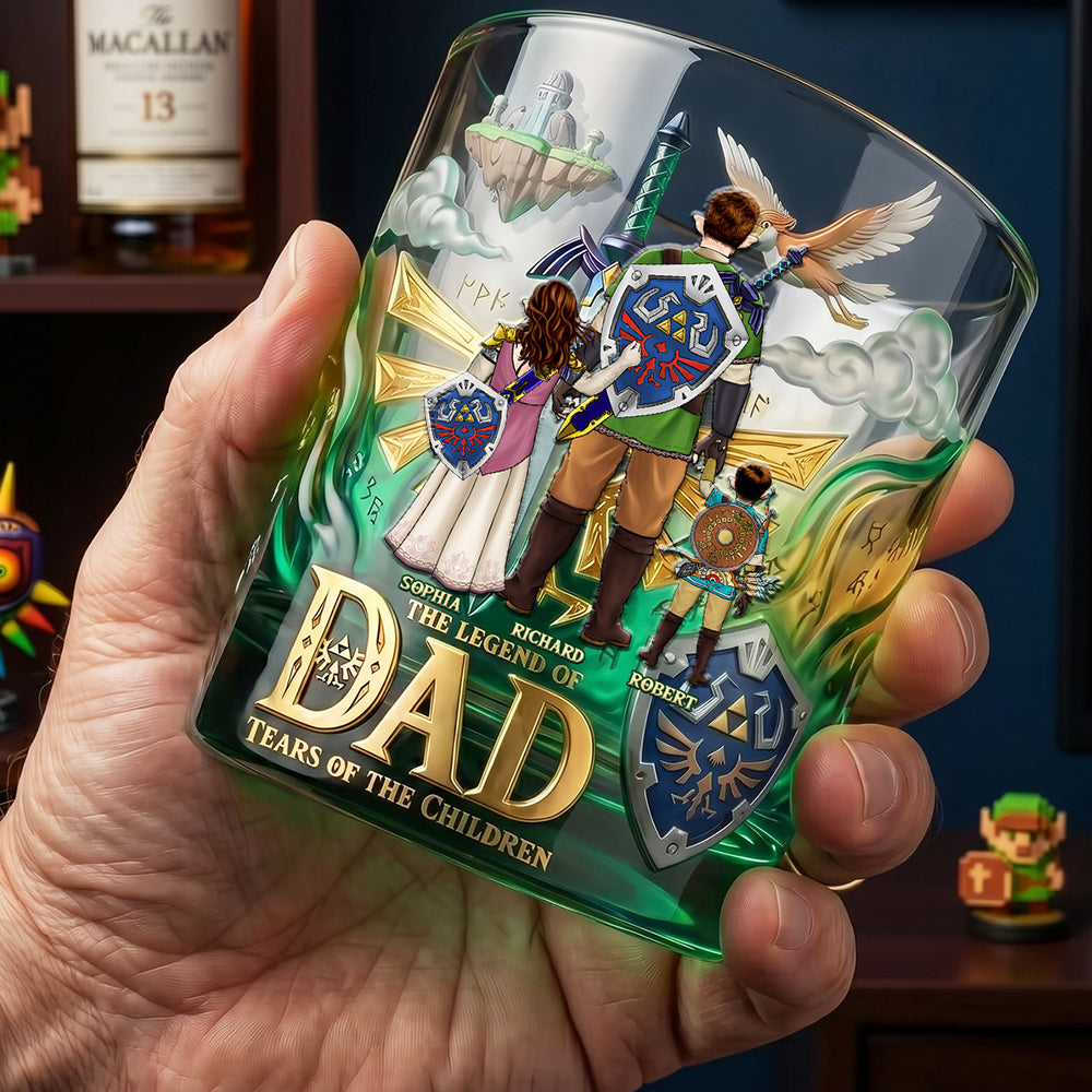 To a Legendary Dad - Celebrate Fatherhood with Personalized Round Glass Gift Glass PopCulturePrints