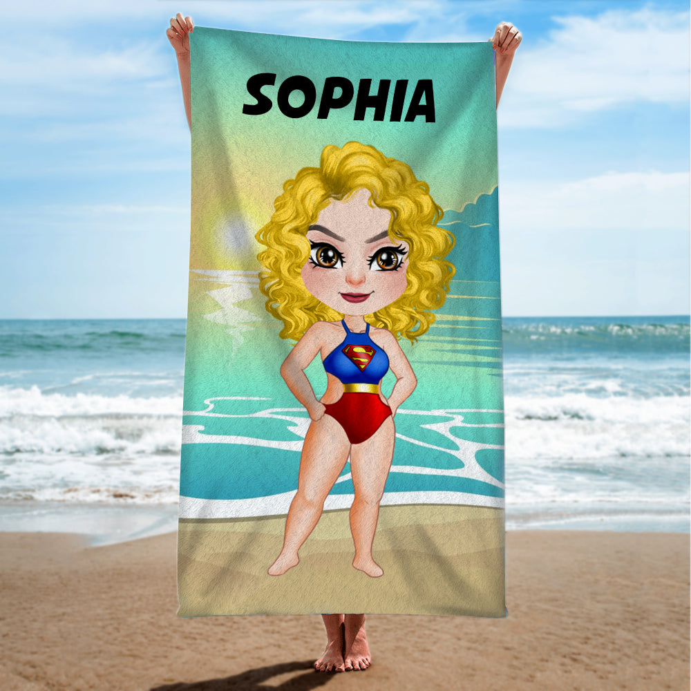 Personalized Superhero Beach Towel for Best Friends Beach Towel PopCulturePrints