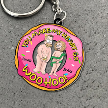 Load image into Gallery viewer, Personalized Naughty Couple Keychain - Fun Woo-Hoo Design for Valentine&#39;s Day Gifts Keychains PopCulturePrints
