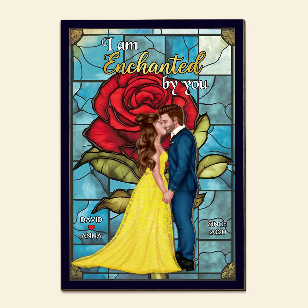 Personalized Enchanted Love Sign for Couples Wood Sign PopCulturePrints