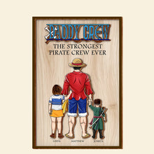 Load image into Gallery viewer, Custom Pirate Crew Wood Sign for Dad - Personalized Gift for Father&#39;s Day Wood Sign PopCulturePrints
