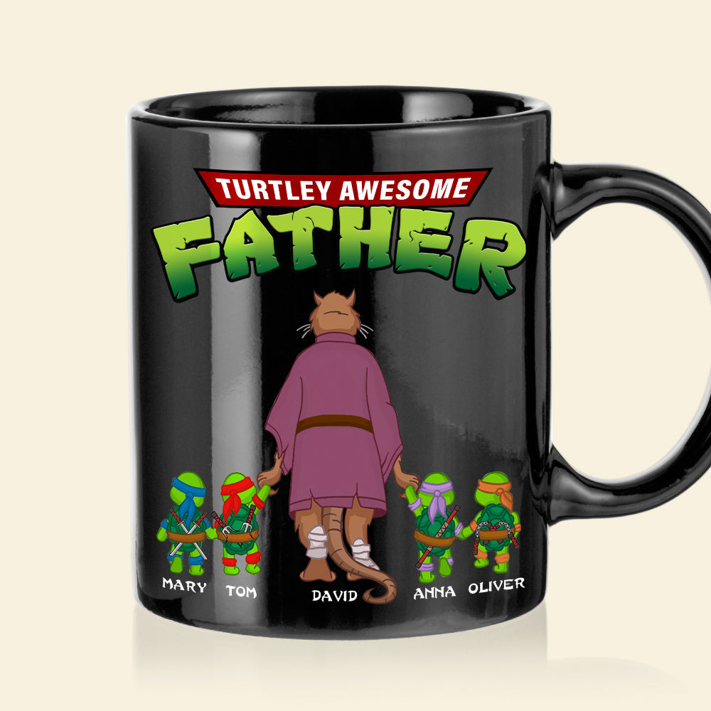Personalized 'Turtley Awesome Father' Coffee Mug Coffee Mug PopCulturePrints