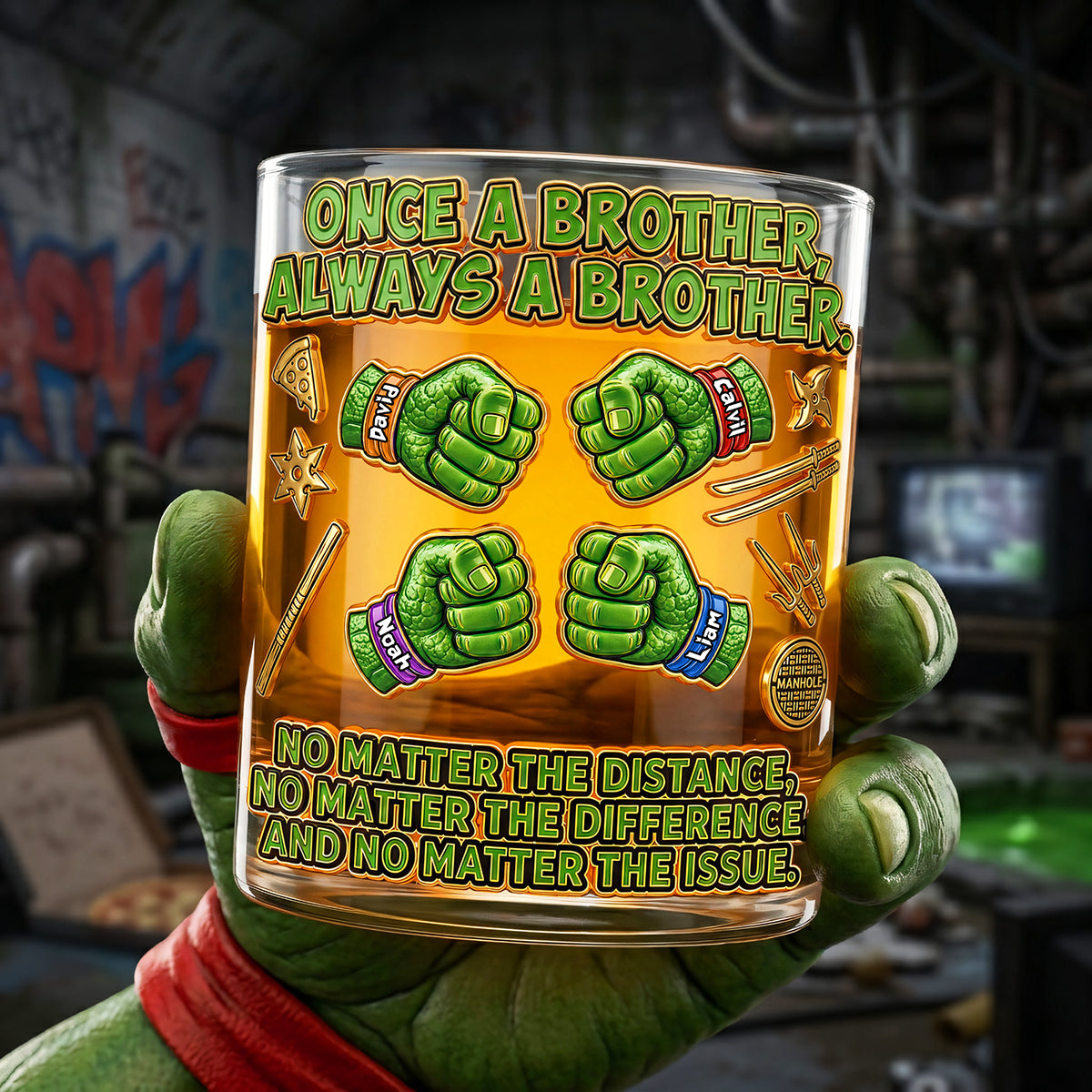 Once a Brother, Always a Brother - Unbreakable Brotherhood Round Glass - Personalized Gift for Brothers