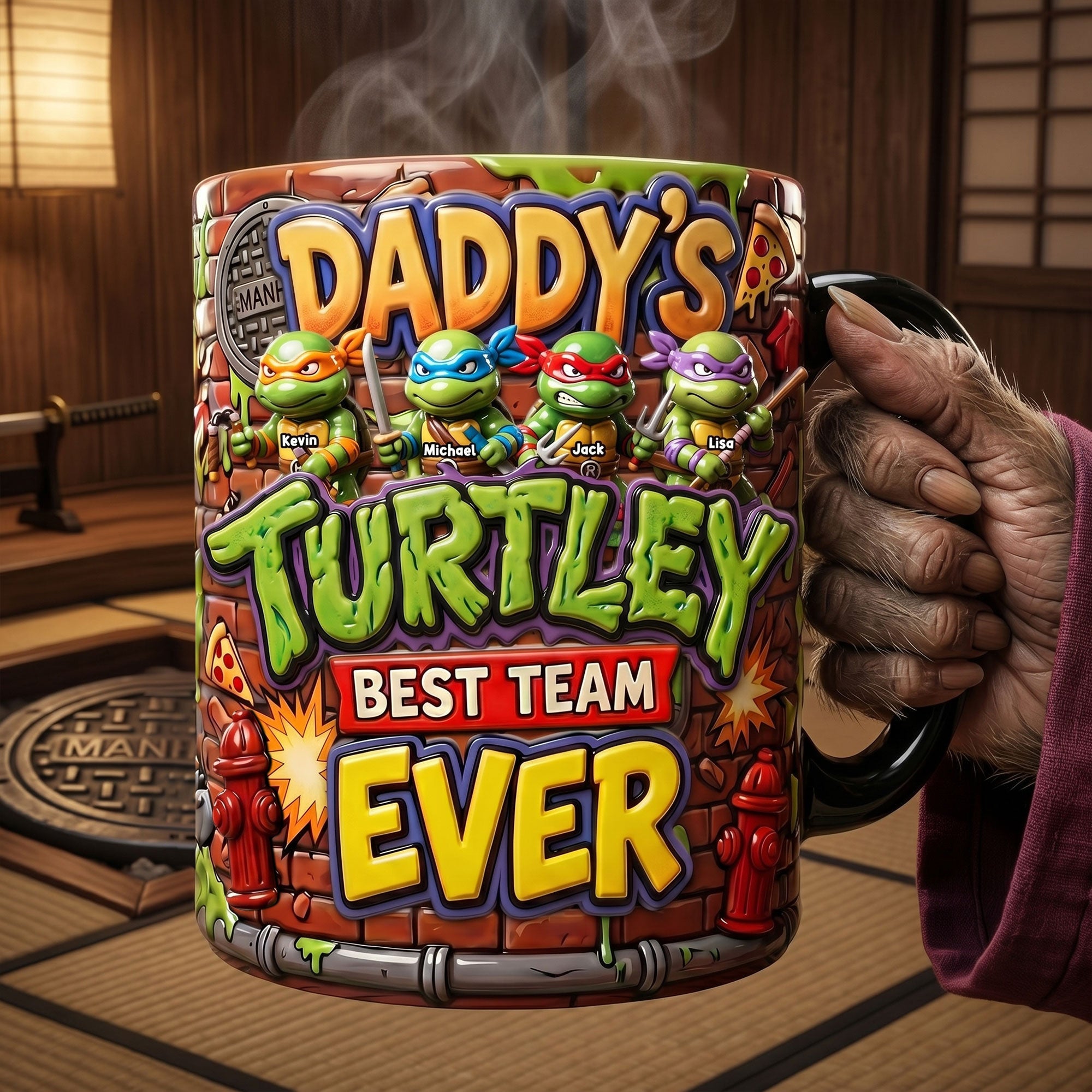 “Daddy's Best Team Ever!” - Tactical Dad Squad Magic Coffee Mug - Personalized Gifts for Dads Coffee Mug PopCulturePrints