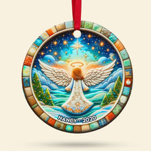 Load image into Gallery viewer, Personalized Angel Wings Memorial Ceramic Ornament
