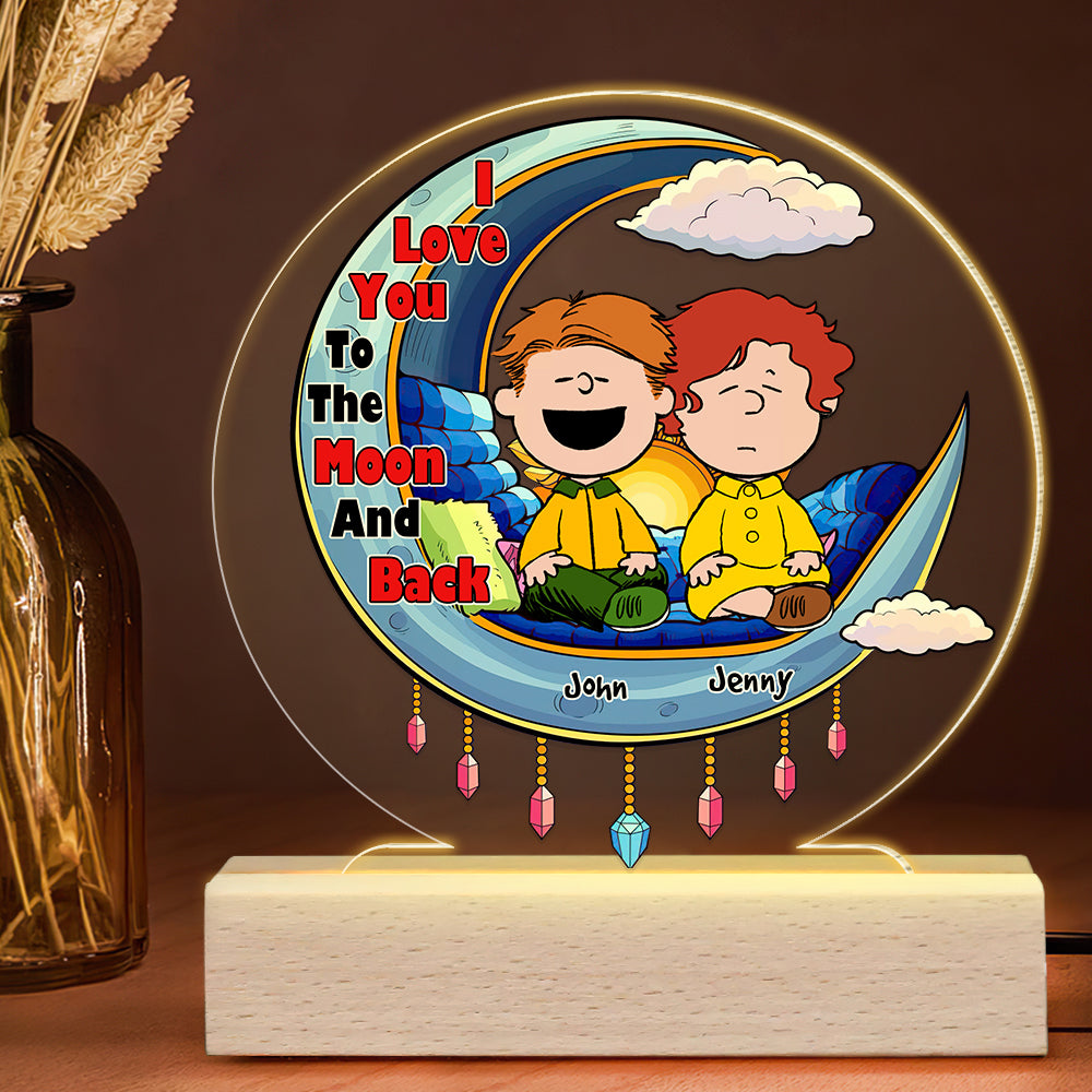 Custom LED Night Light for Couples | Valentine's Day Gifts | Love You To The Moon & Back Led Night Light PopCulturePrints