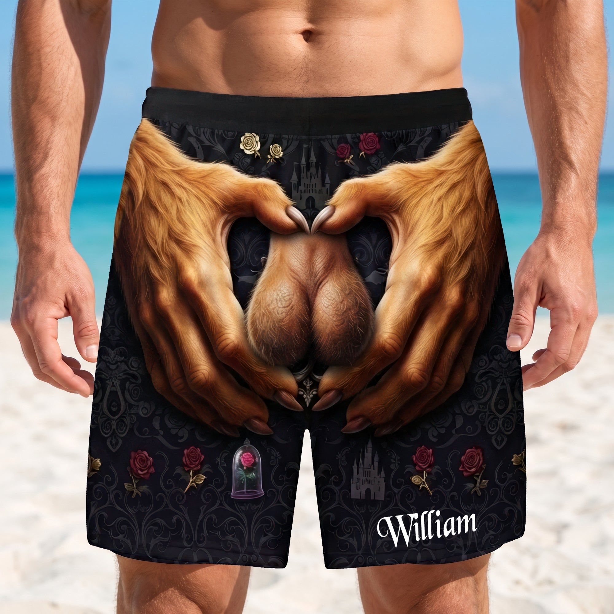 Handcrafted Humor - Funny Men's Beach Shorts - Personalized Gifts for Him