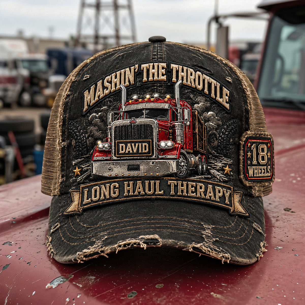 Mashin' the Throttle - Legendary Truck Classic Cap - Personalized Gift for Truckers
