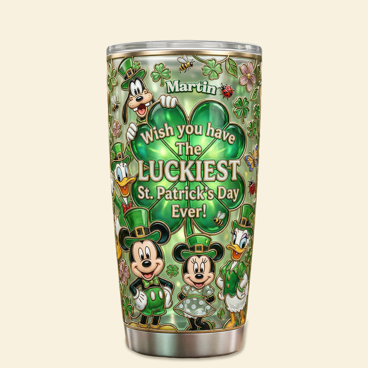 Wish You Have the LUCKIEST St. Patrick's Day Ever! - Lucky Clover Party Tumbler - Personalized Gift for Friends, Family, and Loved Ones Tumbler Cup PopCulturePrints