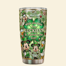 Load image into Gallery viewer, Wish You Have the LUCKIEST St. Patrick's Day Ever! - Lucky Clover Party Tumbler - Personalized Gift for Friends, Family, and Loved Ones Tumbler Cup PopCulturePrints
