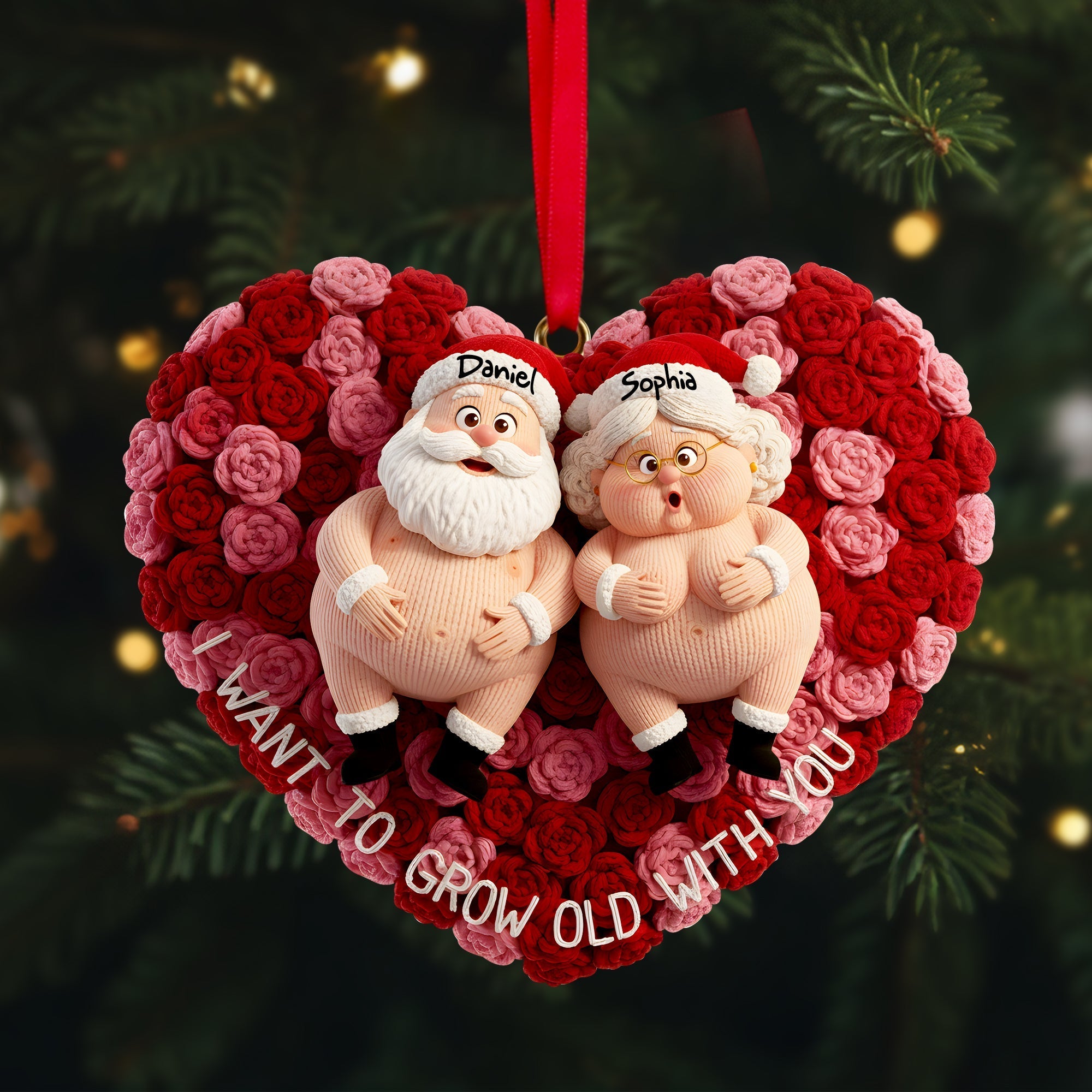 I Want to Grow Old With You - Personalized Growing Old Couple Ornament Ornament PopCulturePrints