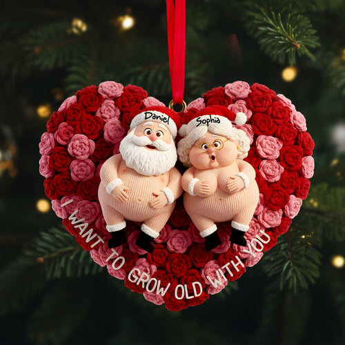 I Want to Grow Old With You - Personalized Growing Old Couple Ornament Ornament PopCulturePrints