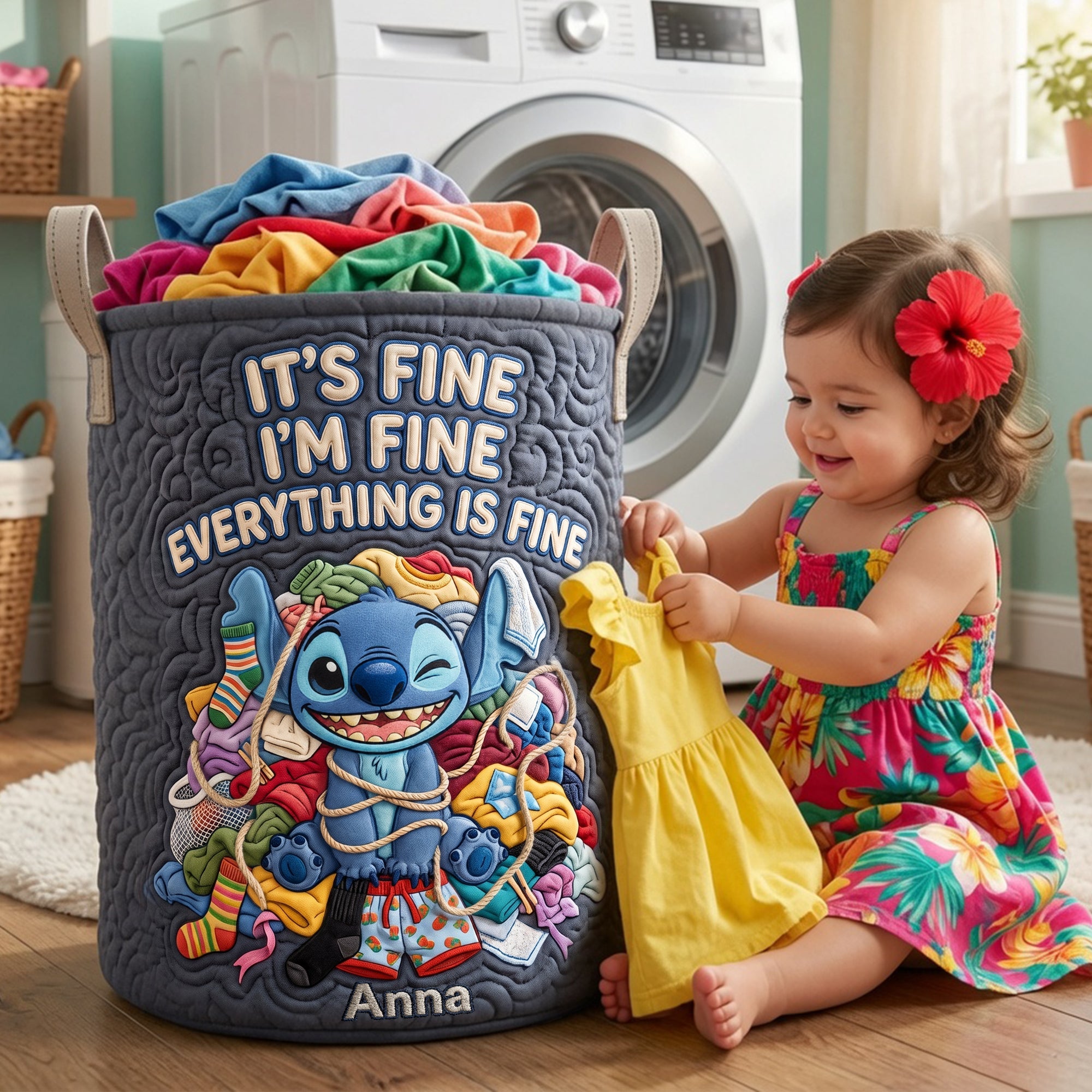 Messy Fun Quilted Laudry Basket, Personalized Gifts 03qhlu100726 Laundry Basket PopCulturePrints