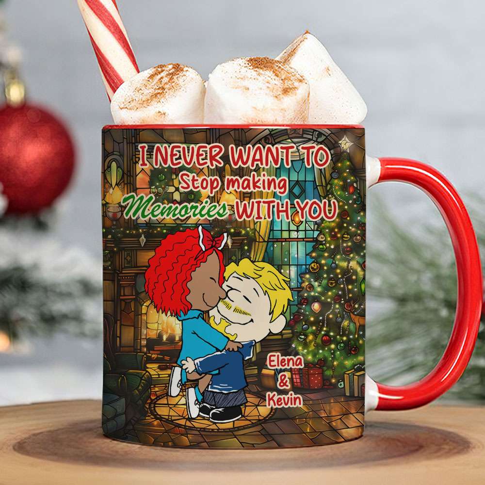 Personalized Christmas Couple Accent Mug | Heartfelt Valentine's Day Gifts Coffee Mug PopCulturePrints
