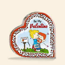 Load image into Gallery viewer, Personalized Heart Plaque – Be My Valentine Gift for Couples Shaped Plaques PopCulturePrints
