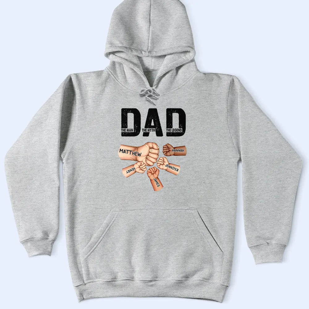 Dad: The Man, The Myth, The Legend - Personalized Fist Bump T-Shirt T-shirt PopCulturePrints