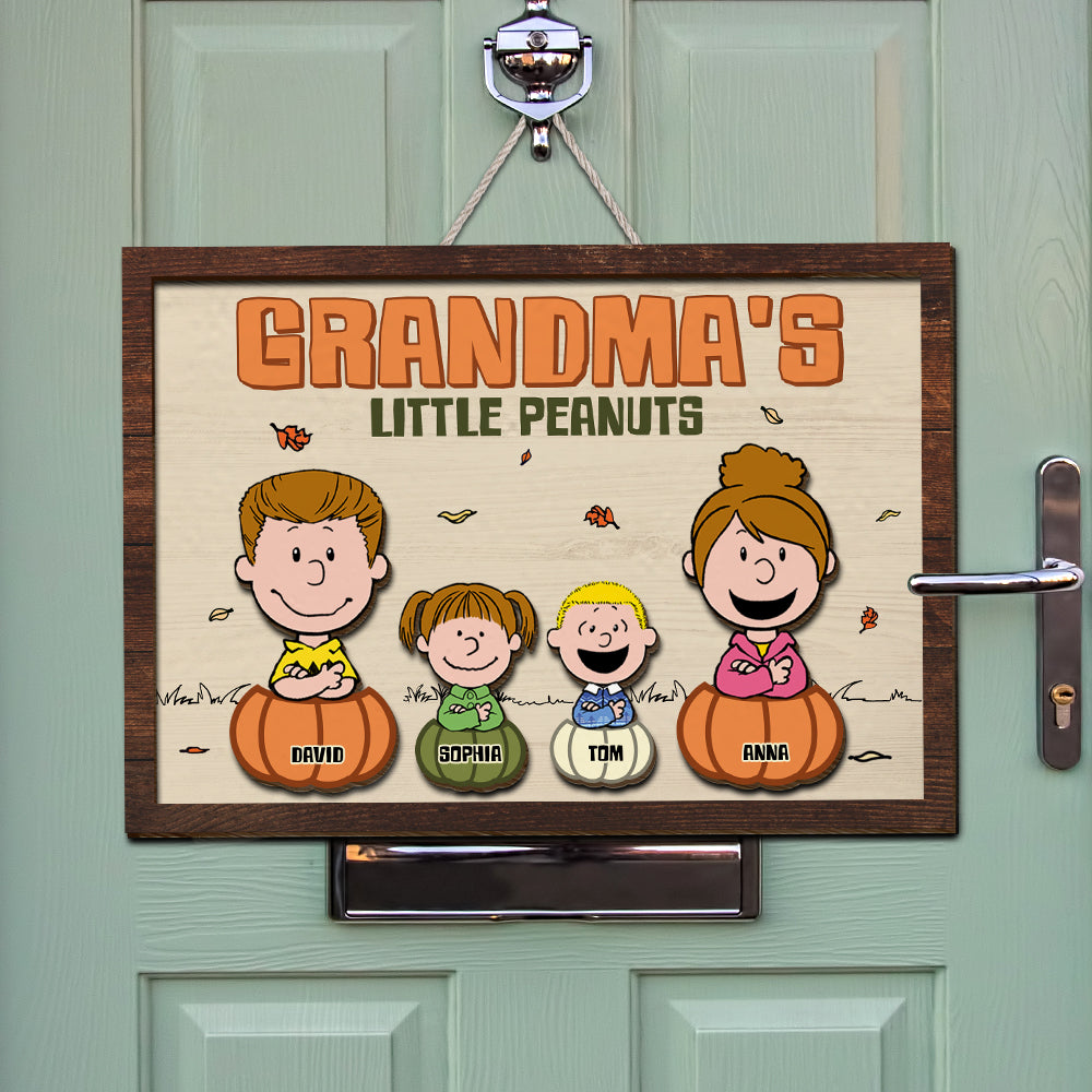 Personalized Grandma's Little Peanuts Wood Sign