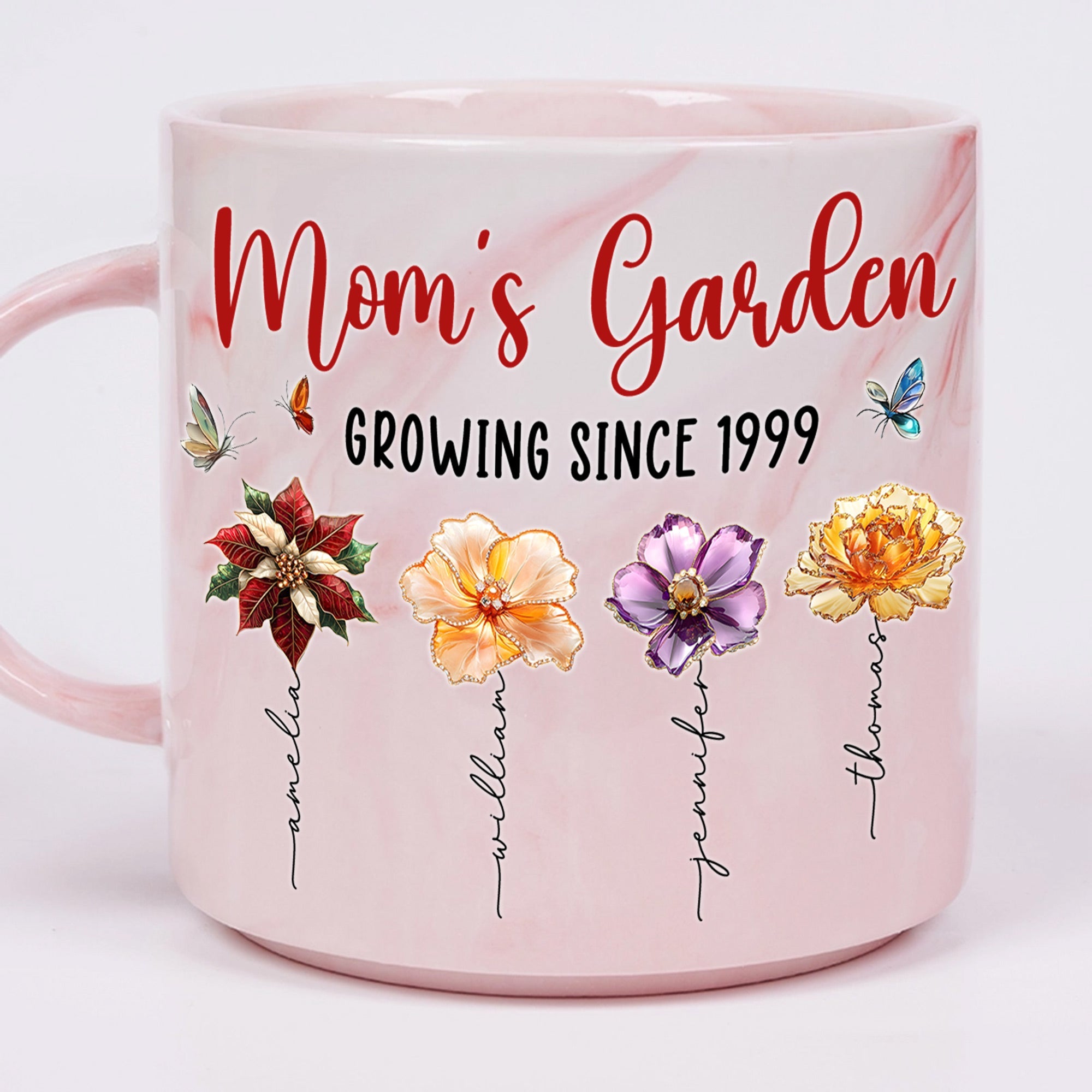 Mom's Garden - Personalized Marble Mug – A Unique Gift for Mom and Grandma Marble Mug PopCulturePrints