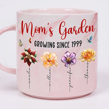 Load image into Gallery viewer, Mom&#39;s Garden - Personalized Marble Mug – A Unique Gift for Mom and Grandma Marble Mug PopCulturePrints
