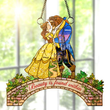 Load image into Gallery viewer, "Beauty is found within" - Romantic Couple Suncatcher Ornament - Personalized Gift for Couples, Friends, and Loved Ones Ornament PopCulturePrints
