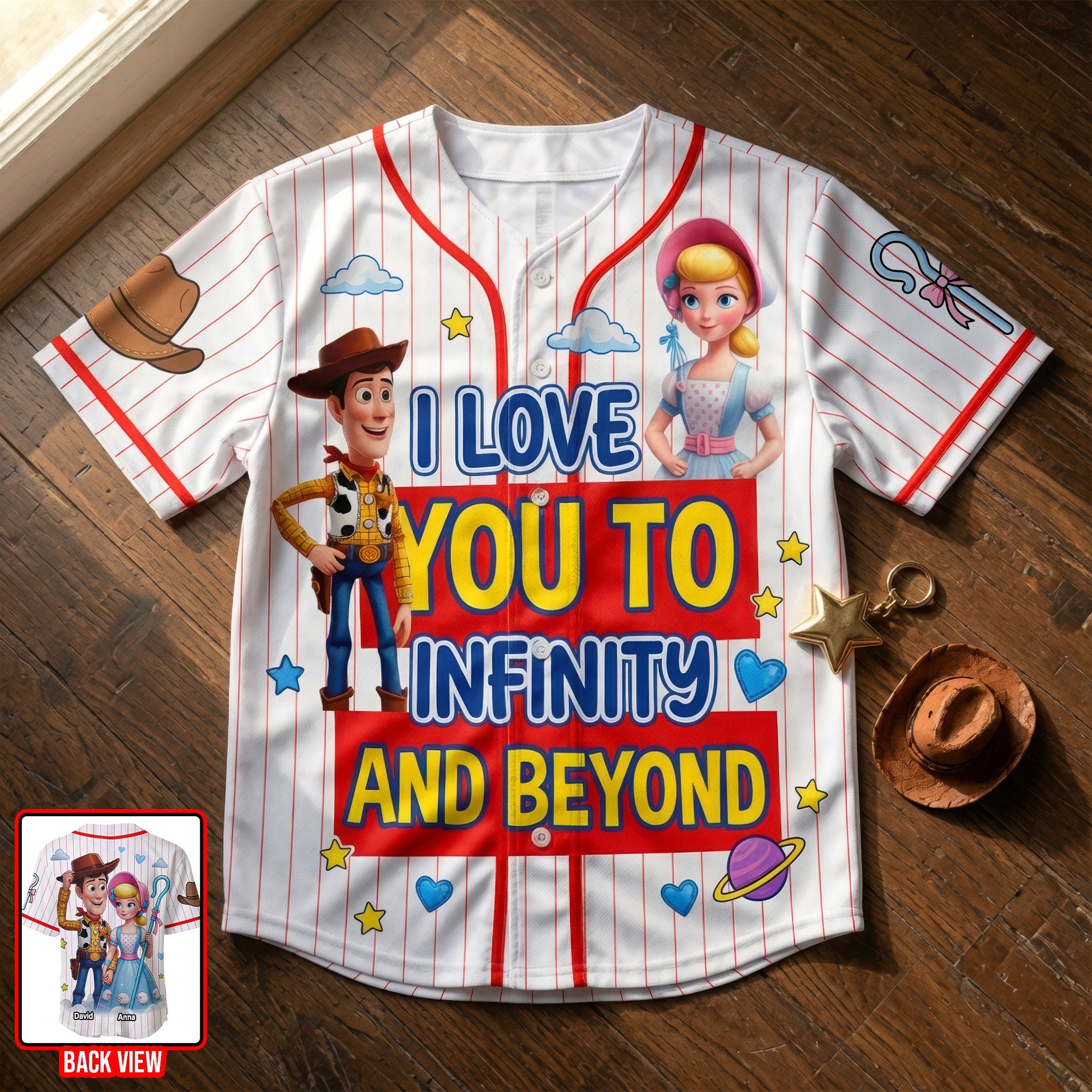I Love You to Infinity and Beyond - Personalized Couple Baseball Jersey