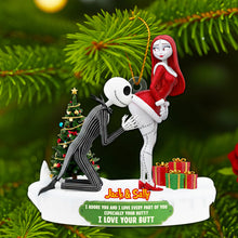 Load image into Gallery viewer, I Adore You – Naughty Skeleton Couple Christmas Ornament - Personalized Gift for Couples Ornament PopCulturePrints

