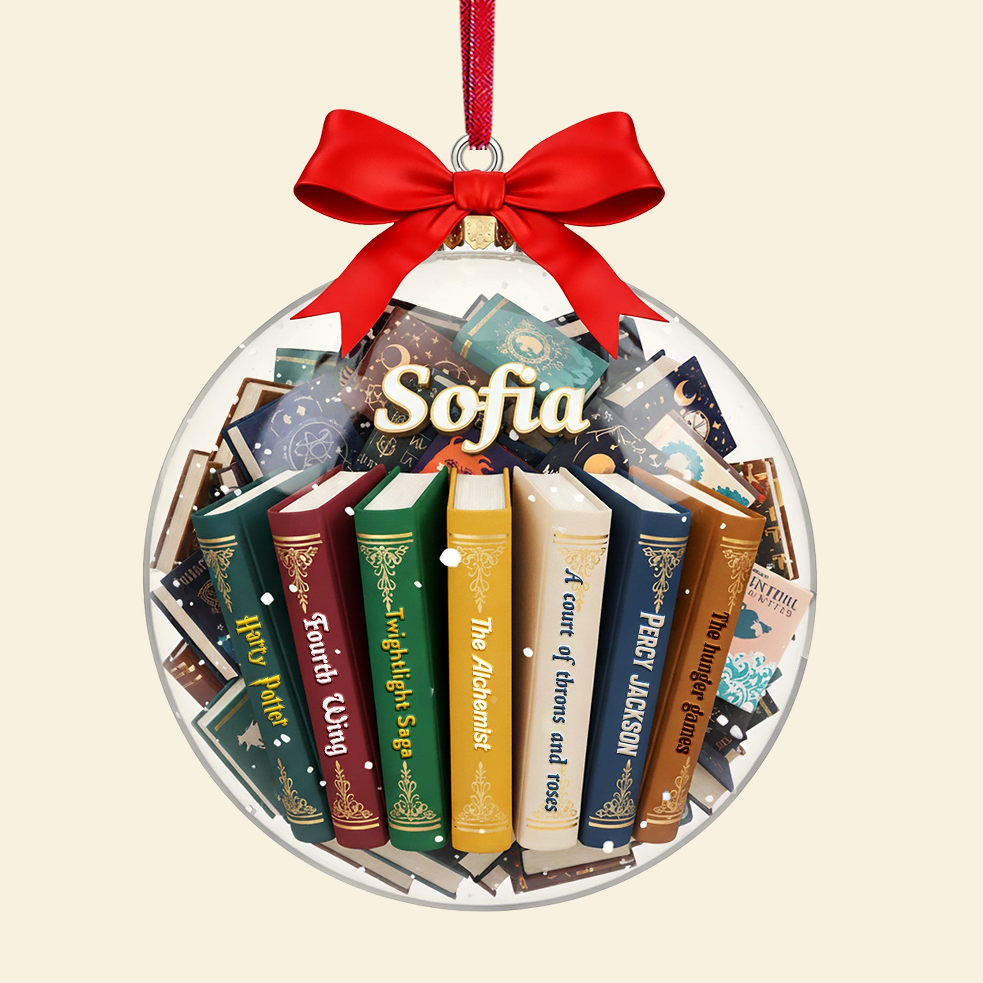 “Books are a uniquely portable magic” - Bookmas Acrylic Ornament - Personalized Gift for Book Lovers Ornament PopCulturePrints