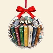 Load image into Gallery viewer, “Books are a uniquely portable magic” - Bookmas Acrylic Ornament - Personalized Gift for Book Lovers Ornament PopCulturePrints
