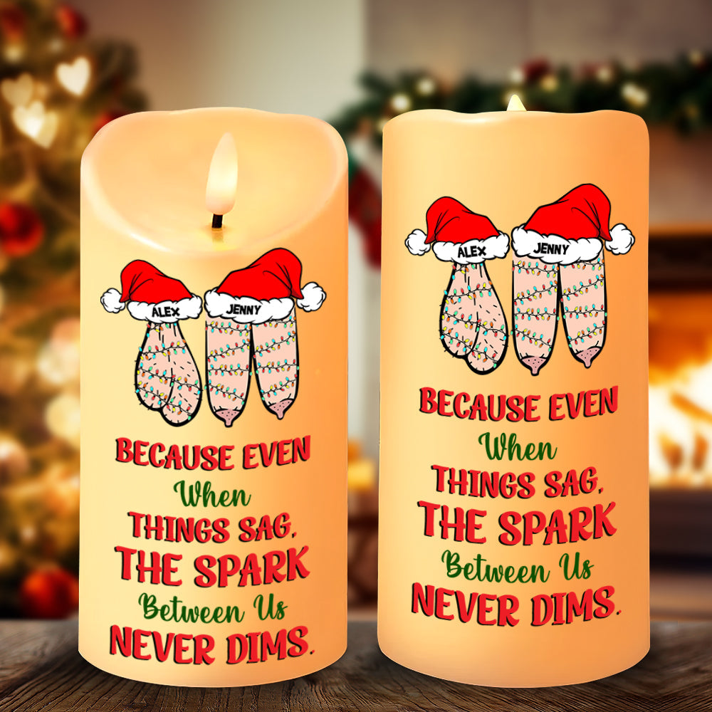 Personalized Couple Christmas LED Candle - Customizable Holiday Gift for Valentine's Day Gifts Led Candle PopCulturePrints