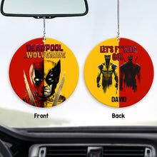 Load image into Gallery viewer, Personalized Deadpool &amp; Wolverine Let&#39;s F**king Go Car Ornament
