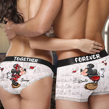 Load image into Gallery viewer, Personalized Couple Boxers - Together &amp; Forever Design Boxer Briefs PopCulturePrints

