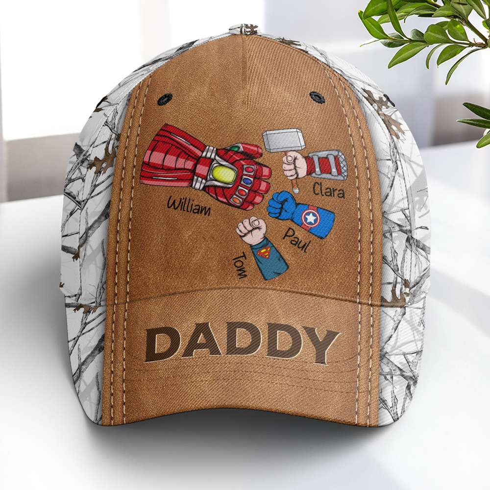 Personalized Superhero Dad Cap - Custom Name Gifts