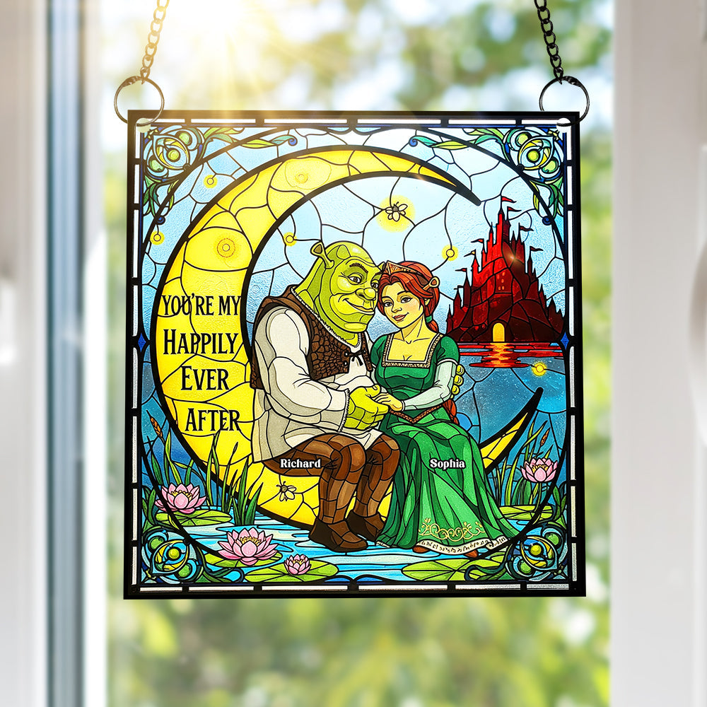 "You're My Happily Ever After" - Customized Fantasy Love Suncatcher Ornament - Unique Personalized Gift for Couples, Friends & Family Ornament PopCulturePrints