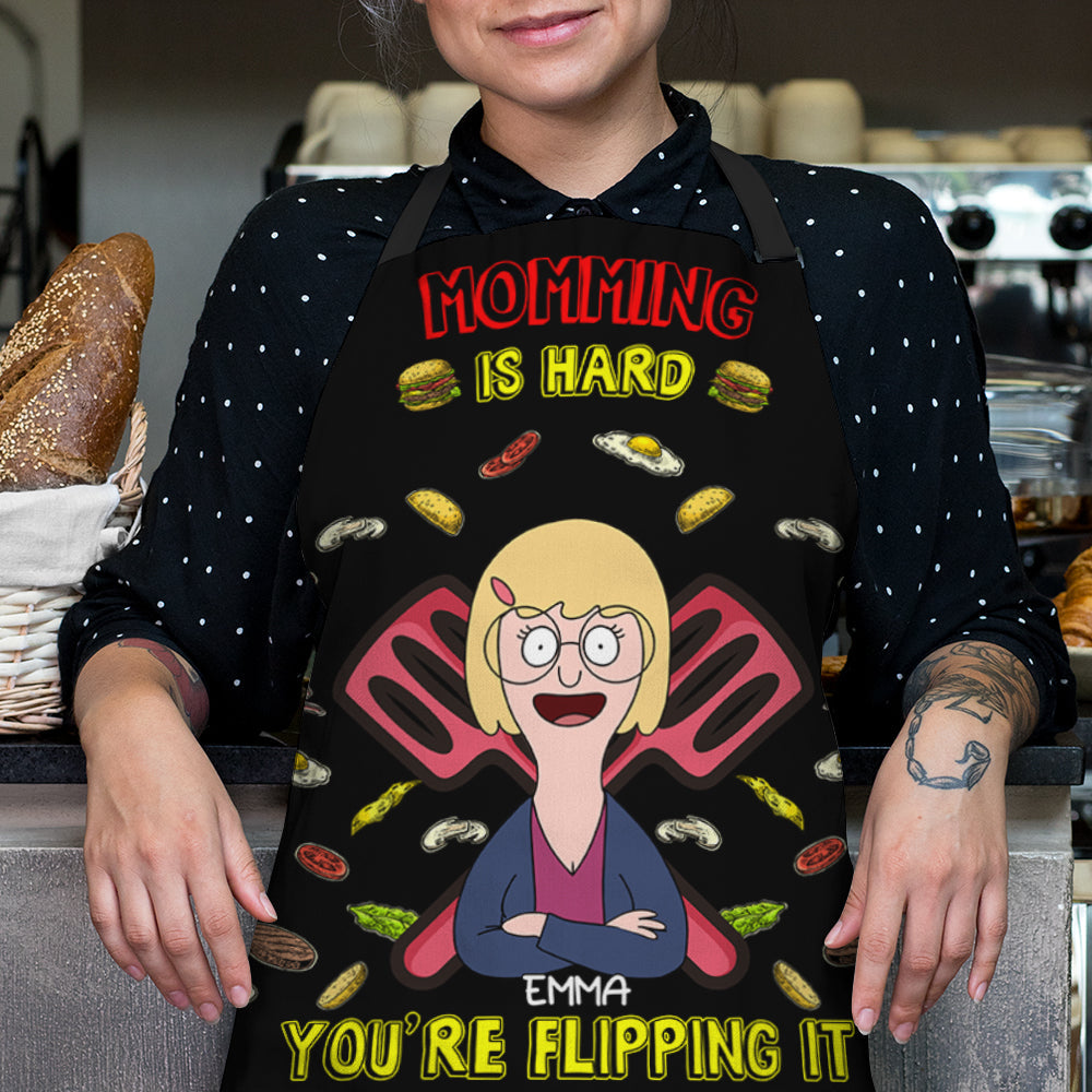 Personalized Apron for Moms - Momming is Hard Aprons PopCulturePrints