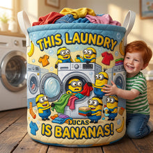 Load image into Gallery viewer, This Laundry is Bananas! - Funny Quilted Laundry Basket - Personalized Gift for Kids
