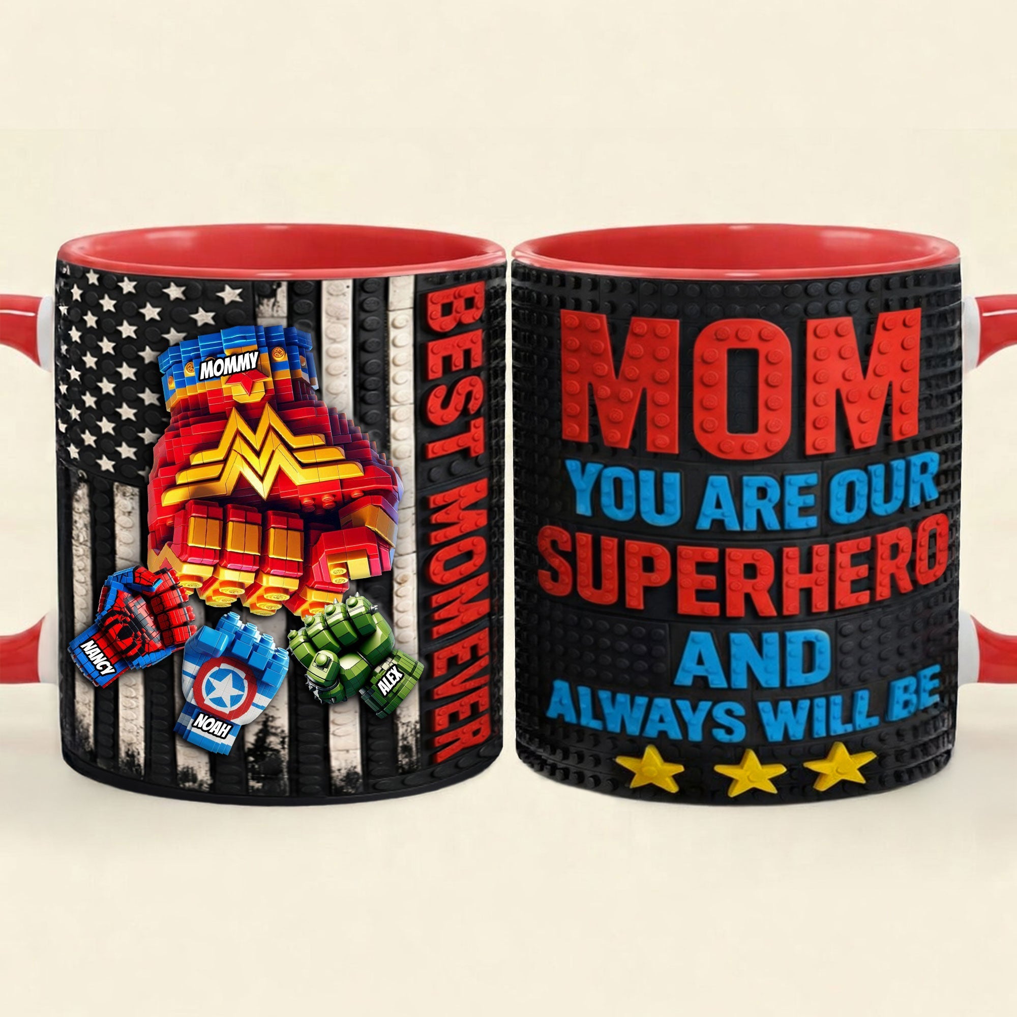 “Mom, You Are Our Superhero!” - Personalized Coffee Mug for Mother's Day Coffee Mug PopCulturePrints