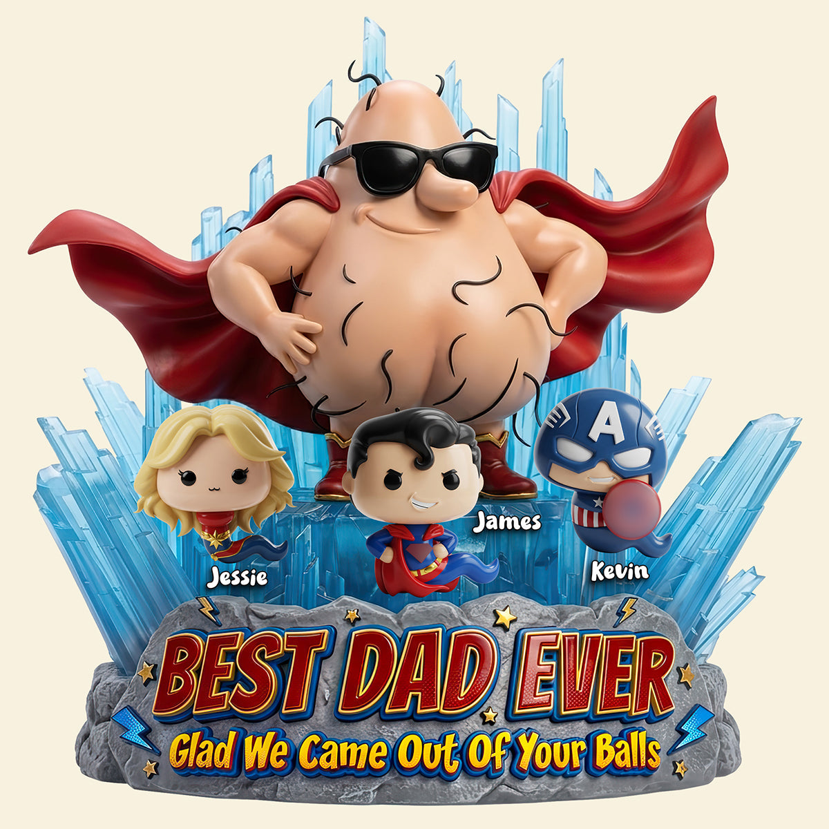 “Best Dad Ever” - Funny Dad & Tiny Swimmers Acrylic Plaque - Personalized Gift for Dads, Grandpas, and Fathers Shaped Plaques PopCulturePrints