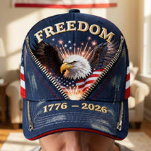 Load image into Gallery viewer, “Embrace Your Freedom” - Freedom Eagle Classic Cap - Personalized Gift for Patriots Caps PopCulturePrints
