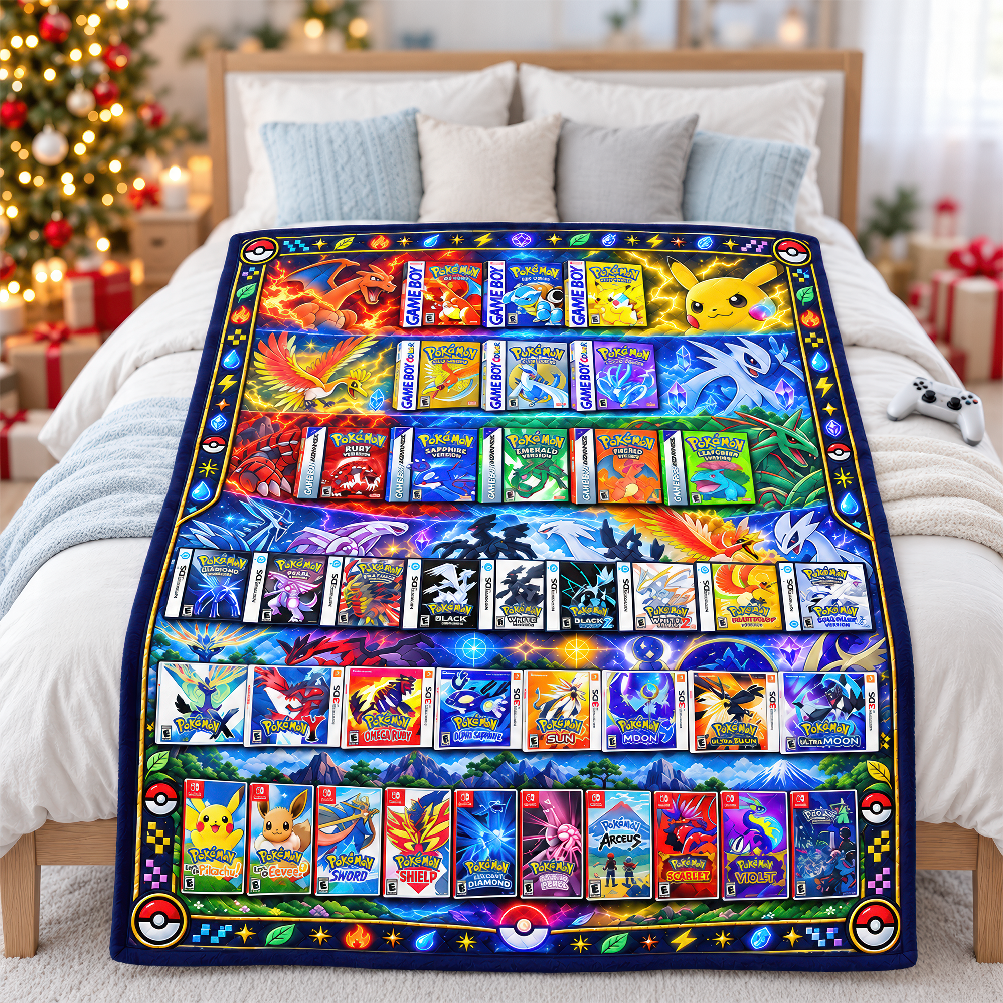Catch the Fire: Creature Card Blanket - A Personalized Gift for Pokémon Fans Blanket PopCulturePrints