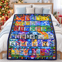 Load image into Gallery viewer, Catch the Fire: Creature Card Blanket - A Personalized Gift for Pokémon Fans Blanket PopCulturePrints

