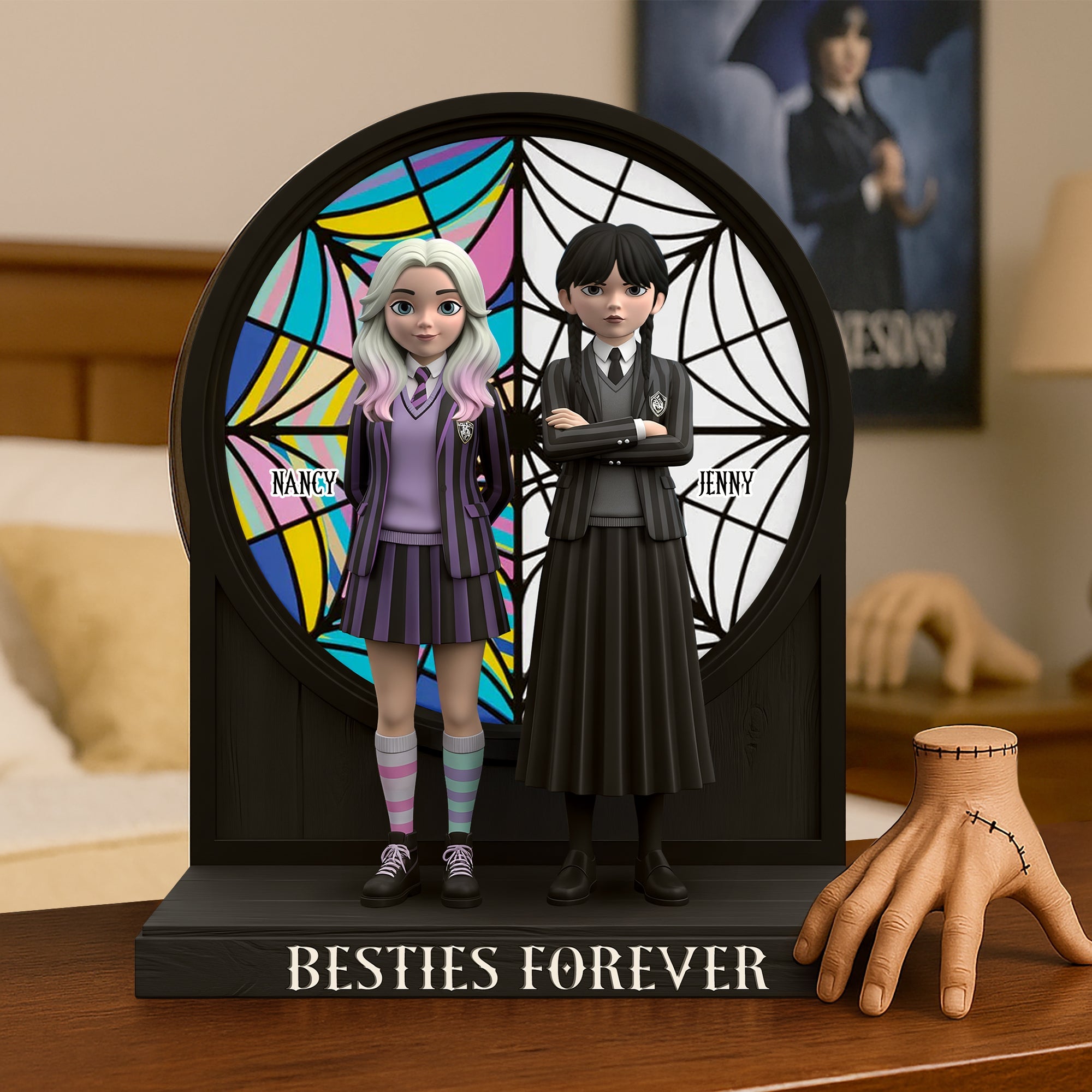 "Besties Forever: Celebrate Your Horror Vibes" - Personalized Horror Besties Plaque for Friends Shaped Plaques PopCulturePrints