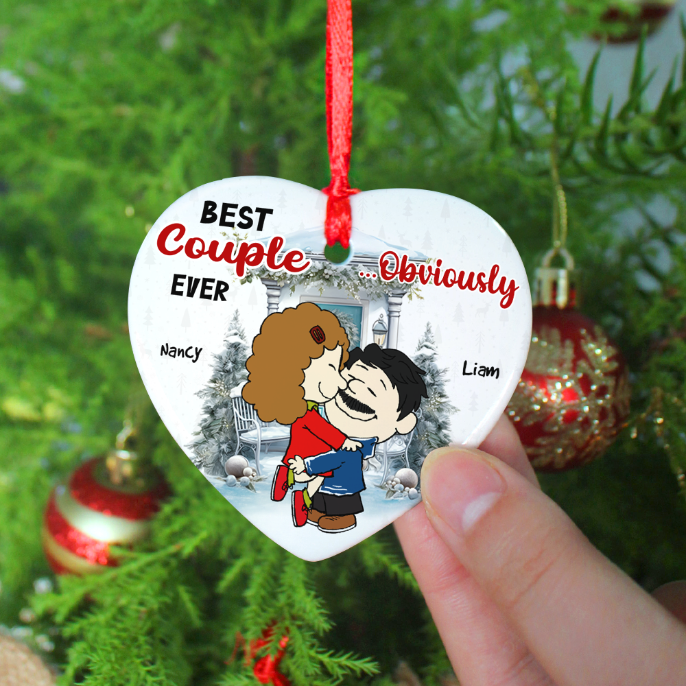 Personalized Couple Christmas Ornament | Best Couple Ever | Valentine's Day Gifts Ornament PopCulturePrints