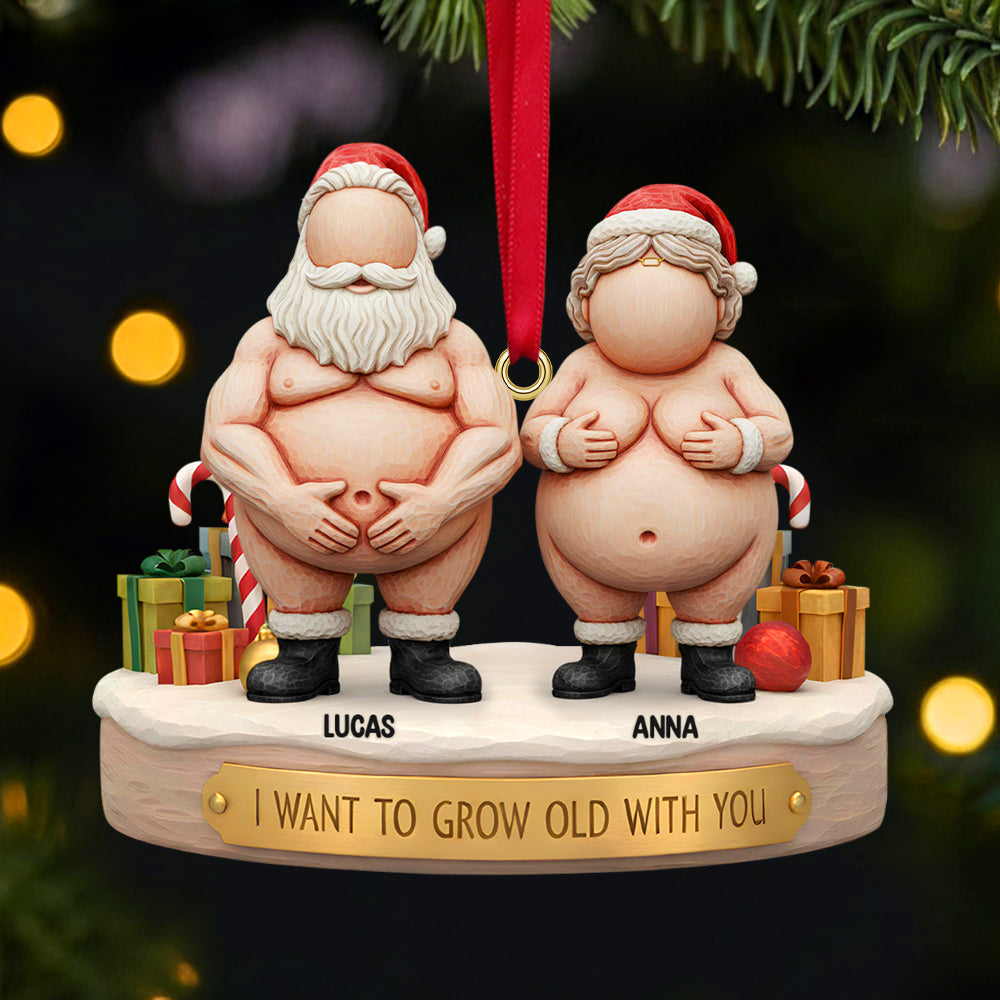 I Want to Grow Old With You - Funny Old Couple Christmas Ornament - Personalized Gift for Couples Ornament PopCulturePrints