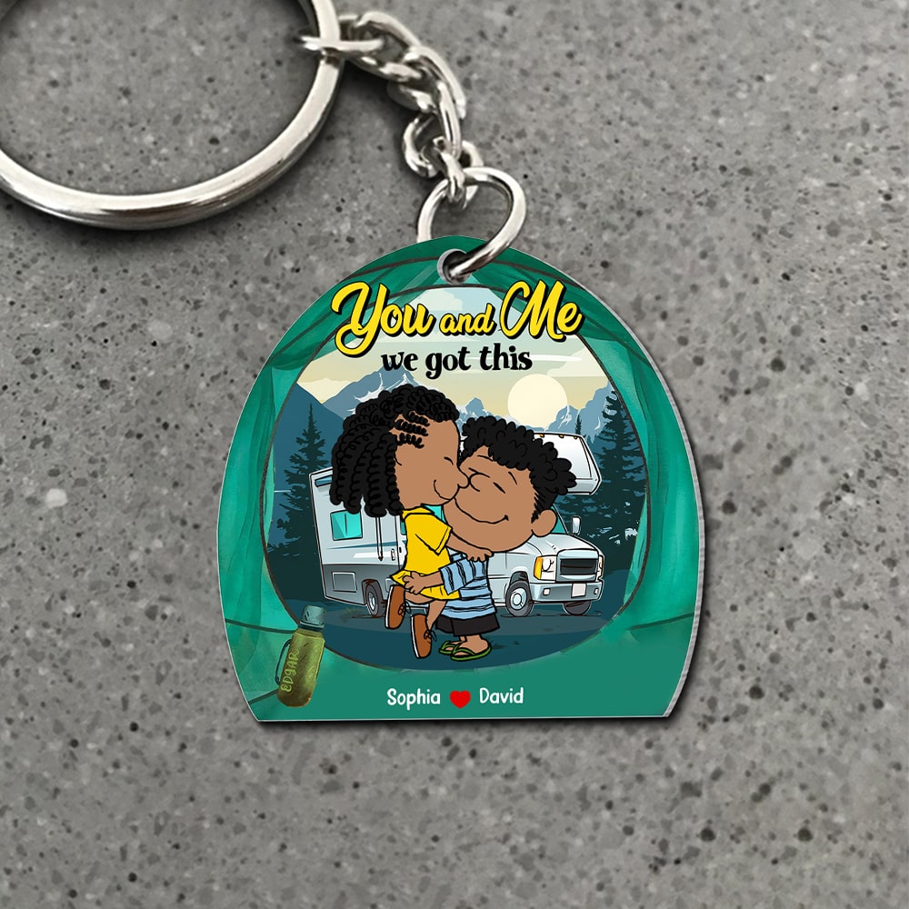Customizable Couple Keychain - You and Me We Got This Keychains PopCulturePrints