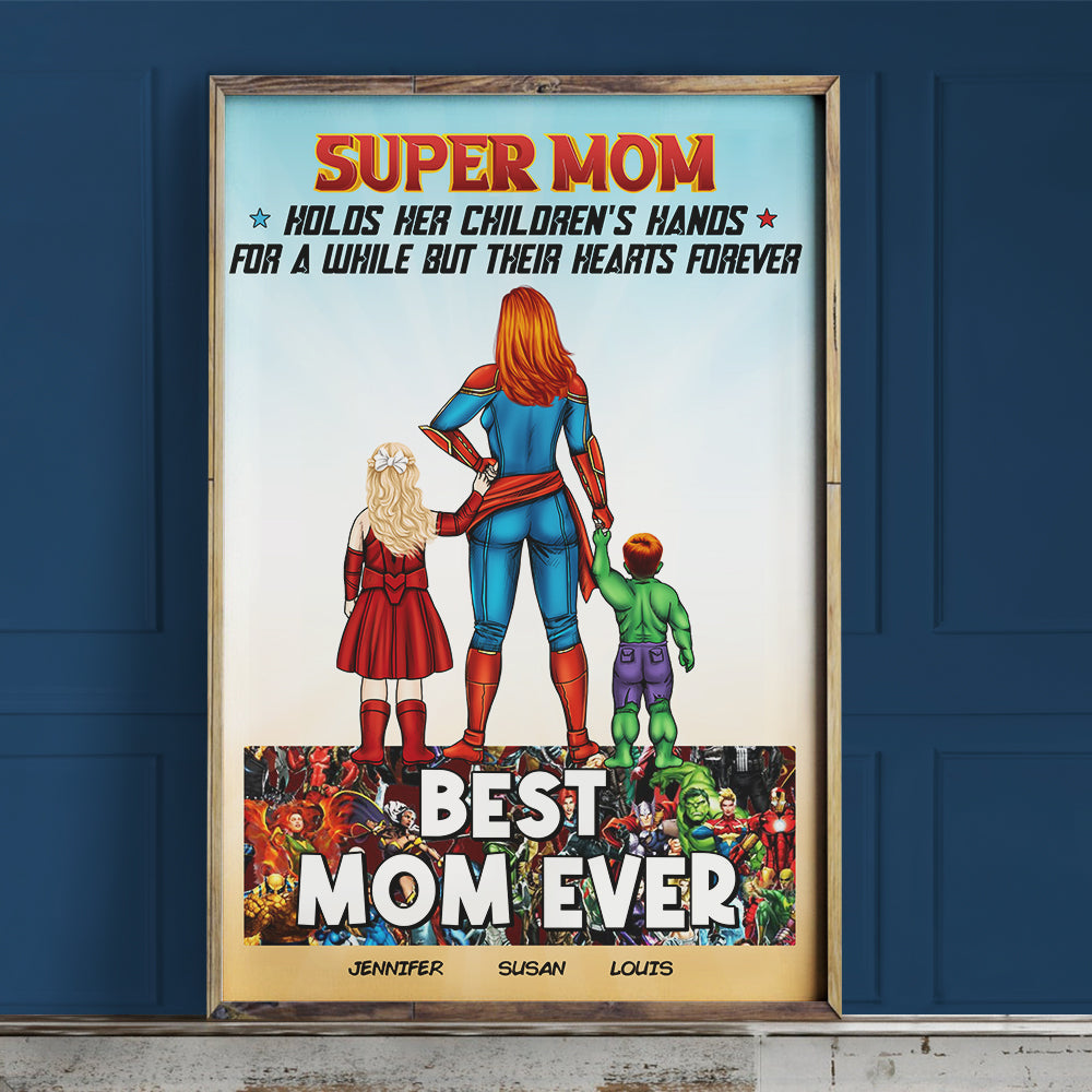 Personalized Super Mom Canvas Print - Custom Gifts for Mother's Day Poster & Canvas PopCulturePrints