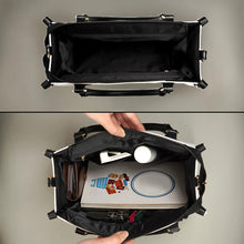 Load image into Gallery viewer, &quot;Grandma and Grandkids, Together on the Moon&quot; - Personalized Leather Bag - A Meaningful Gift for Grandma and Mom Leather Bag PopCulturePrints
