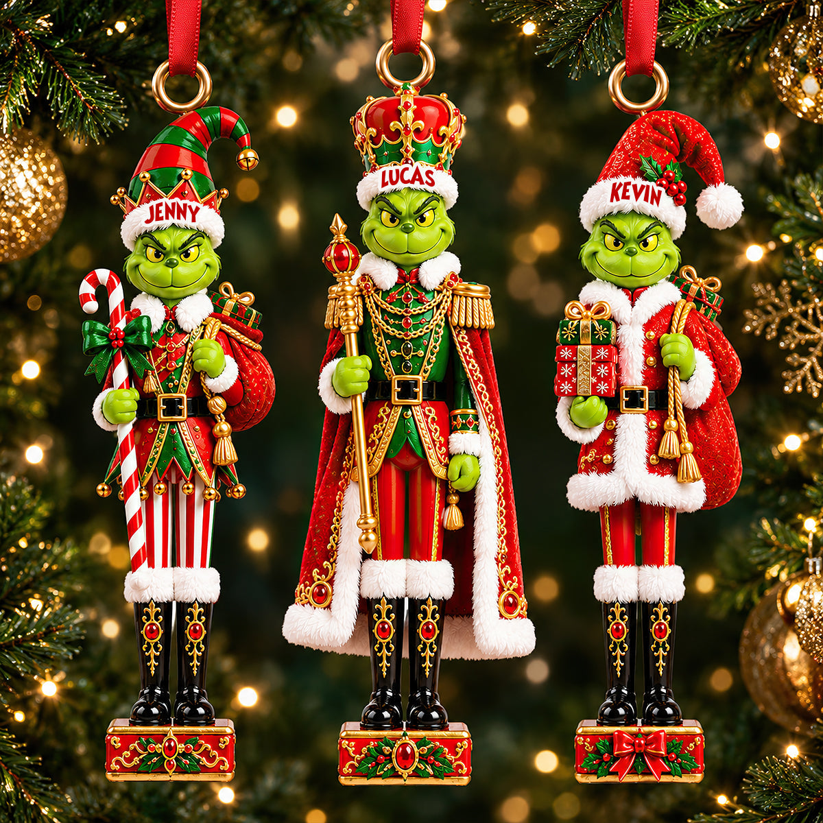 “Spread Christmas Cheer with Personalized Whimsical Grinch Ornaments” - Acrylic Ornament for Everyone