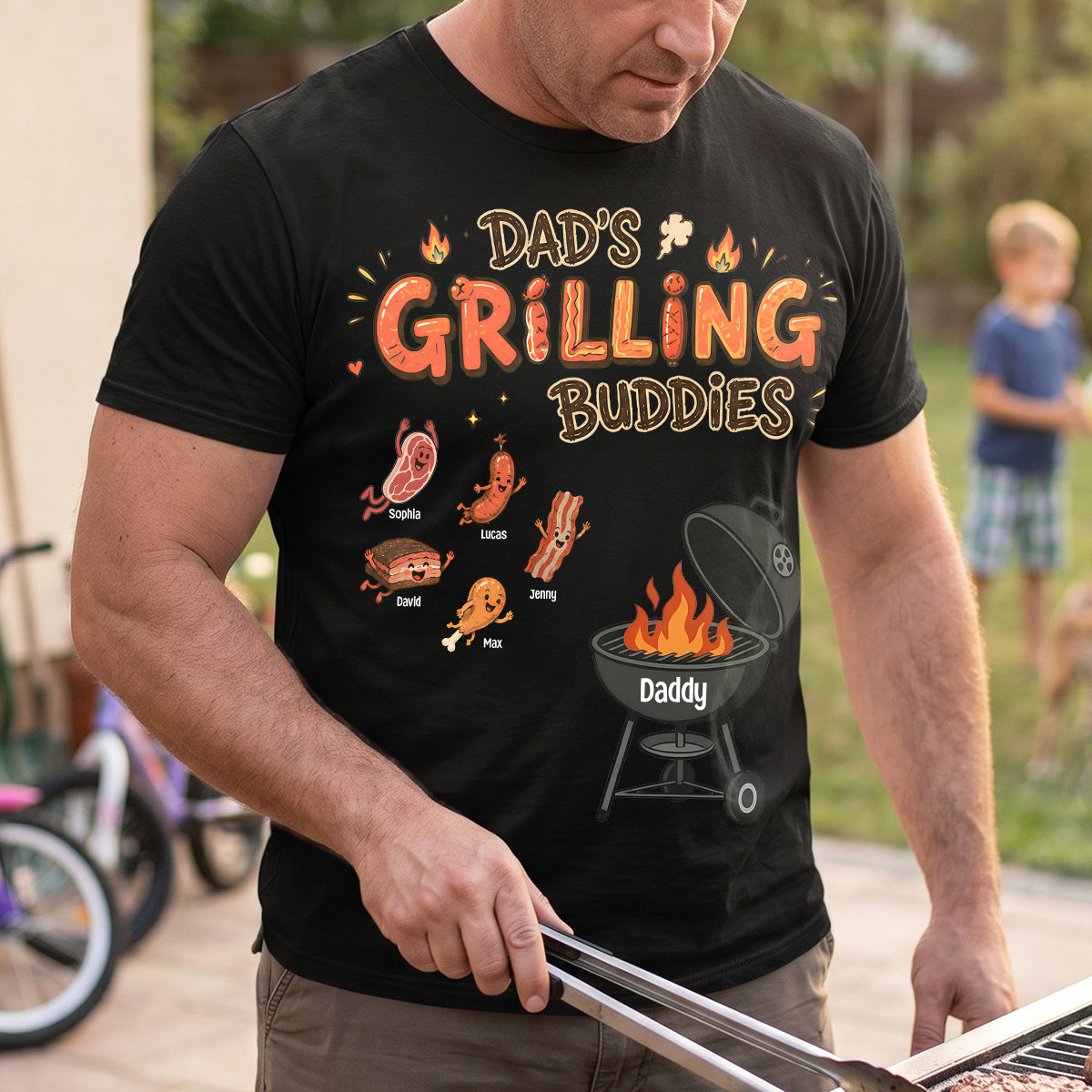 Dad's Grilling Buddies Shirt - Personalized Gift for Grilling Dads Shirts PopCulturePrints