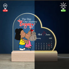 Load image into Gallery viewer, Personalized LED Light Calendar for Couples - The Day Our Journey Began Led Night Light PopCulturePrints
