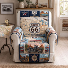 Load image into Gallery viewer, Life is Better on Route 66 - American Road Quilted Sofa Cover, Custom Personalized Gift for Nostalgia Lovers
